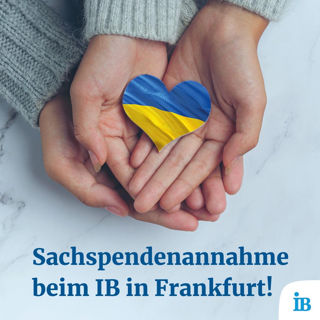 zbiórka funduszy na pomoc Ukrainie prowadzona przez IB w Niemczech