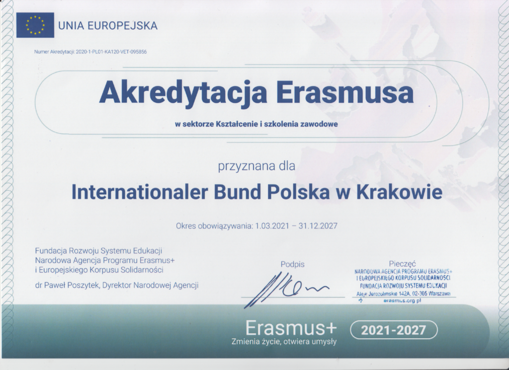 Akredytacja Europejski Korpus Solidarności przyznana Internationaler Bund Polska