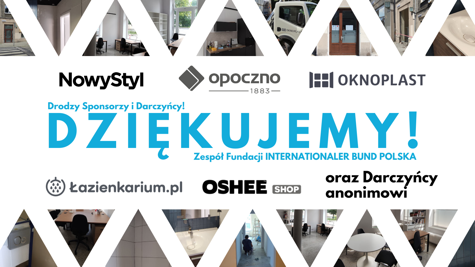 Dziękujemy sponsorom i darczyńcom za wsparcie podczas remontu nowej siedziby!