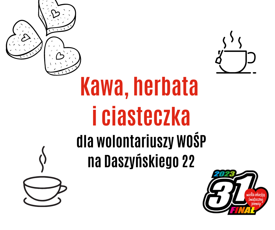 Kawa, herbata i ciasteczka dla wolontariuszy WOŚP!