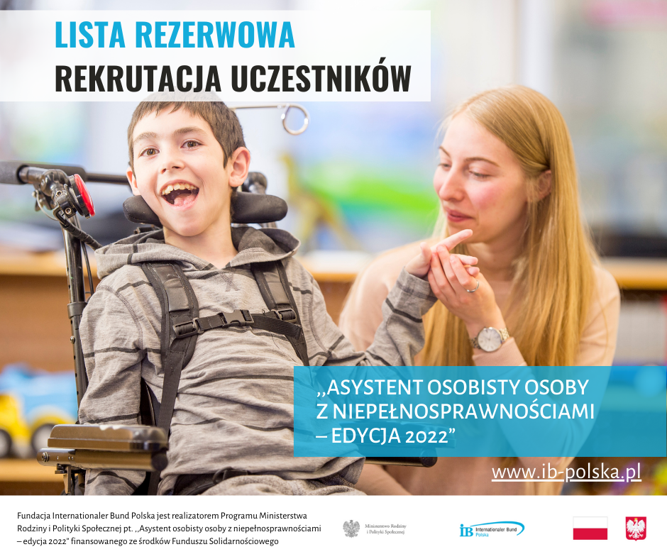 Rekrutacja uczestników na listę rezerwową – Asystent osobisty osoby z niepełnosprawnościami