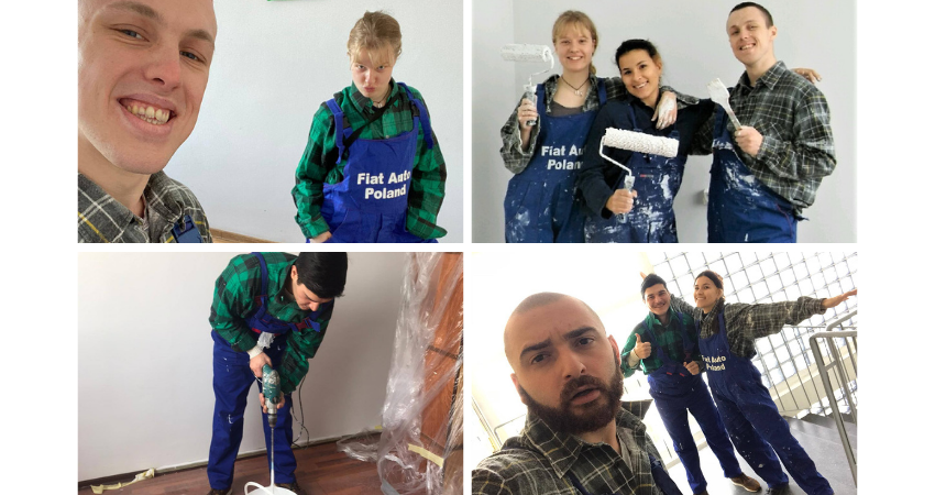 Wolontariusze pomagają w remoncie w Tychach