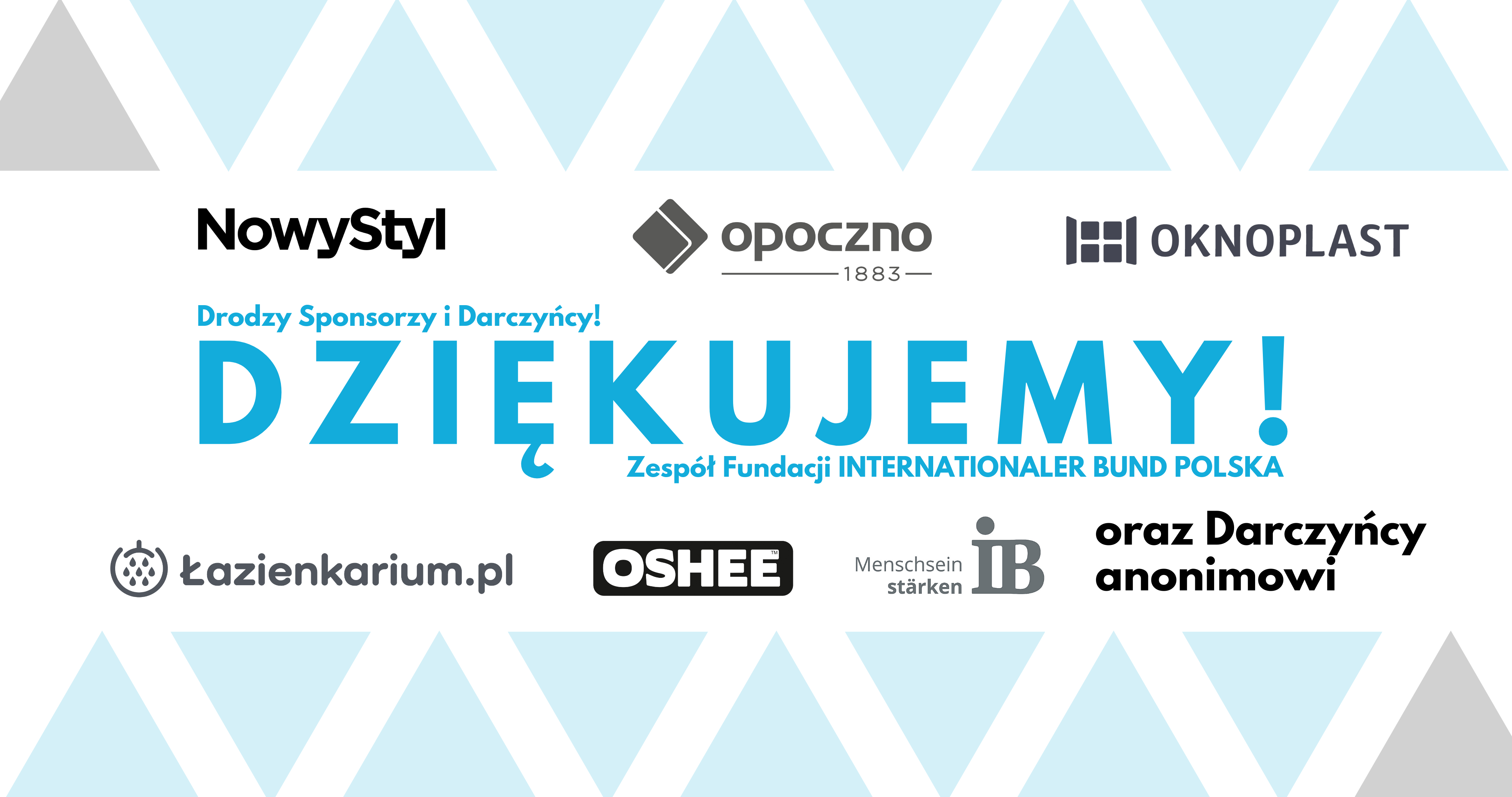 Podziękowania dla sponsorów i darczyńców