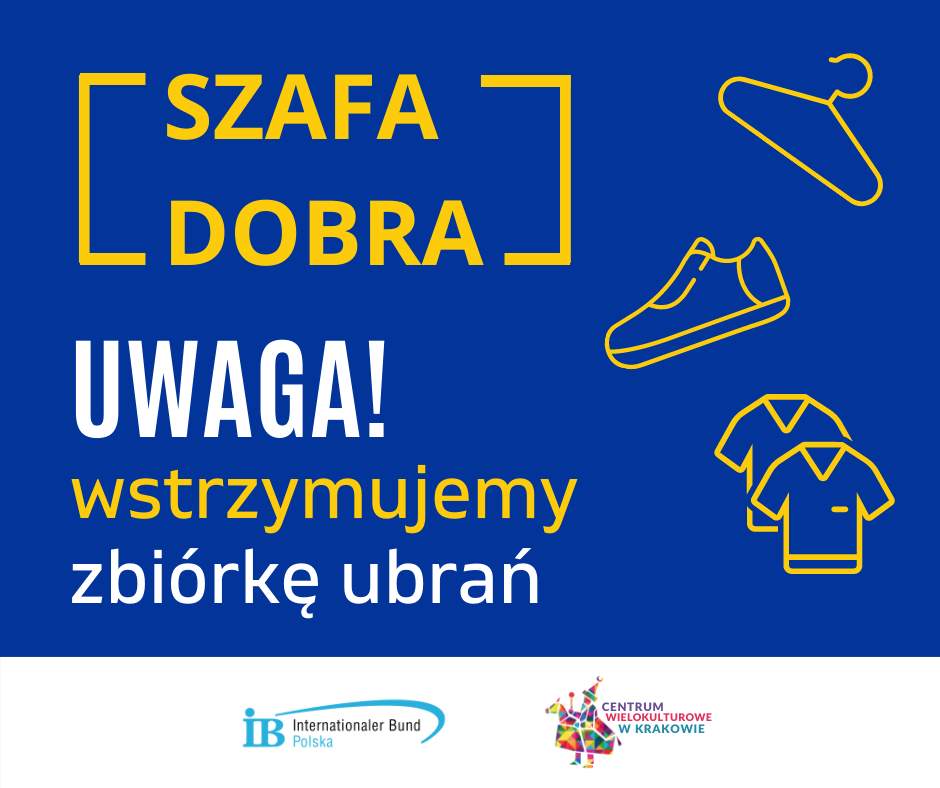 Uwaga! Wstrzymujemy zbiórkę ubrań w Szafie Dobra!