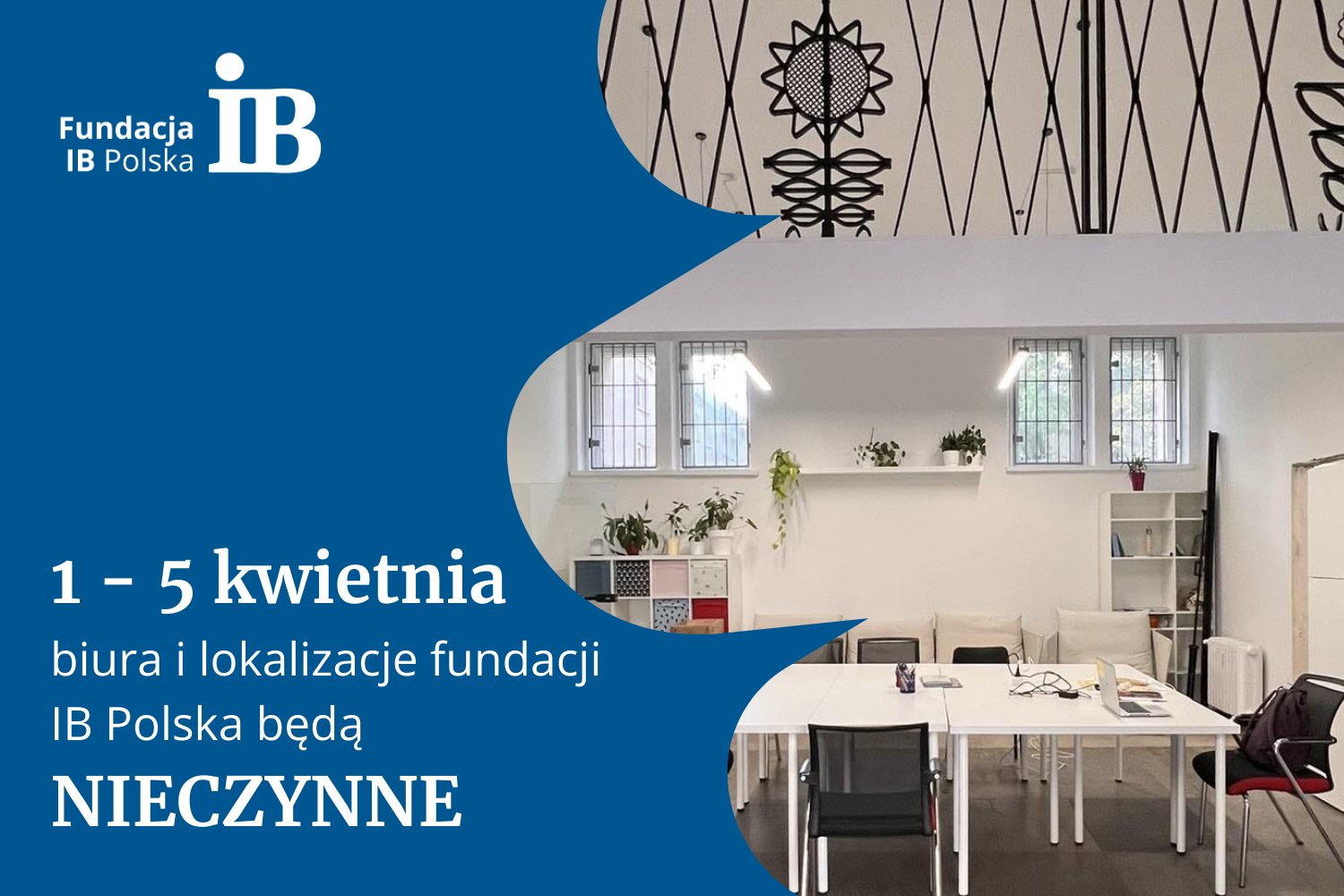 Ważna informacja! Od 1 do 5 kwietnia fundacja jest nieczynna!