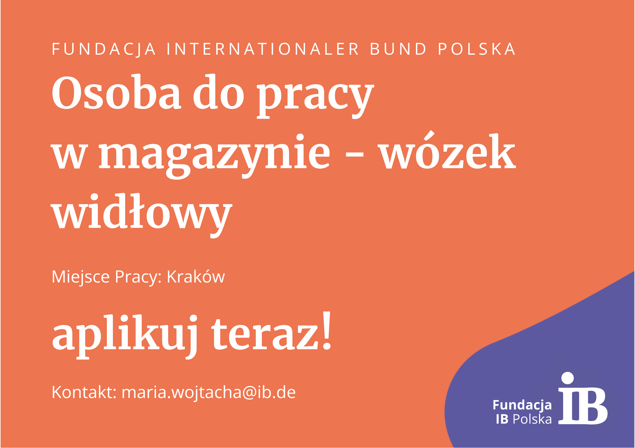 Praca w magazynie na wózku widłowym
