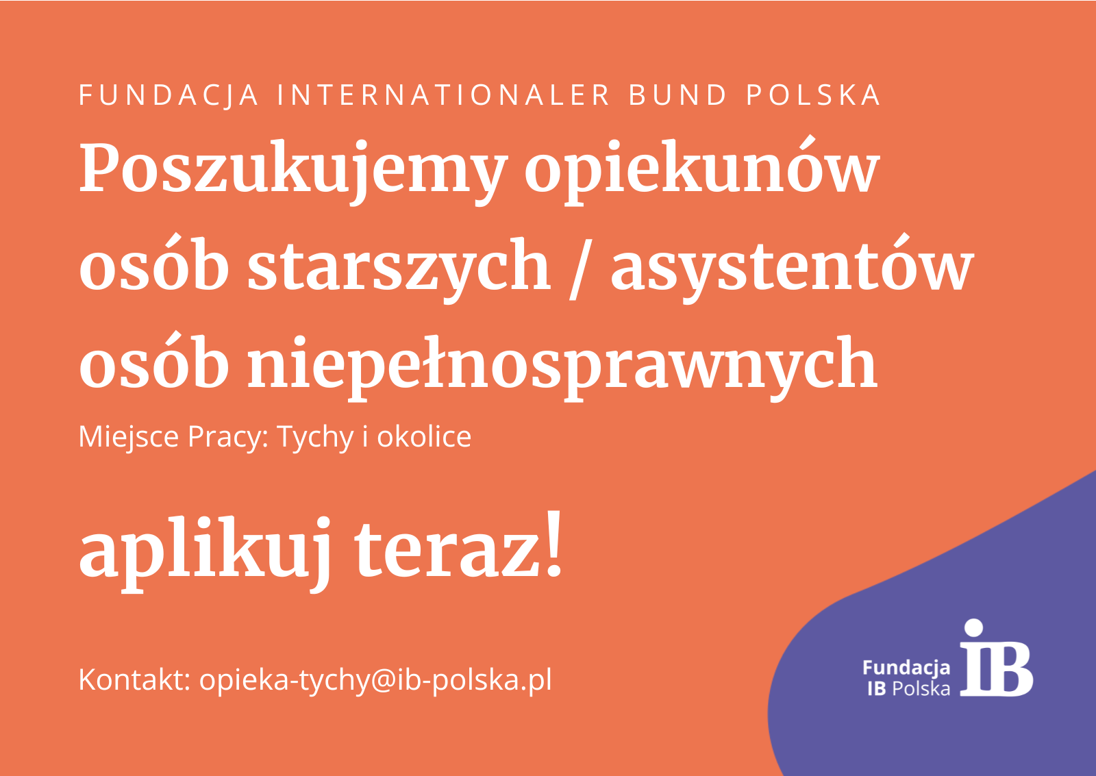 Poszukujemy opiekunów/asystentów osób starszych – Tychy i okolice